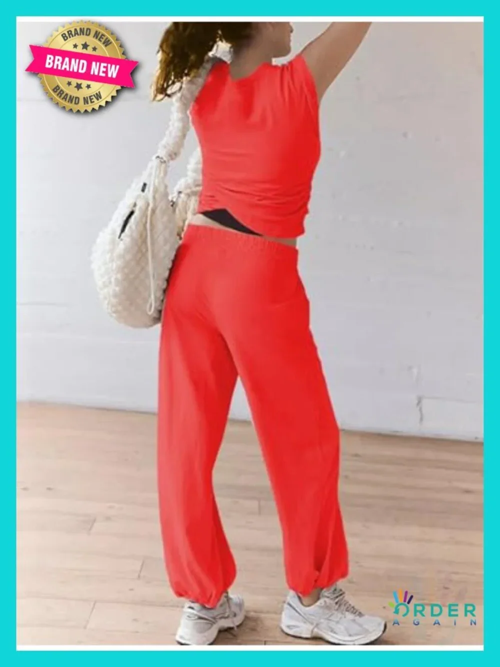 Women's 2 Piece Loungewear Set Cropped Top & Jogger Sweatpant Matching
